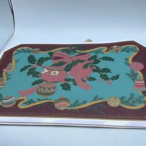 Lot of 4 Town & Country Christmas vintage vinyl placemats.